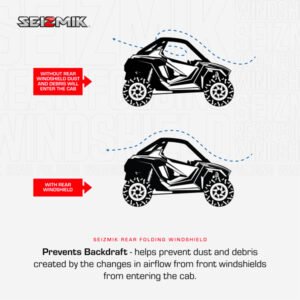 50-55319KIT - Seizmik Kawasaki Ridge Folding Rear Windshield