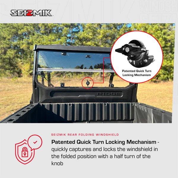 50-55319KIT - Seizmik Kawasaki Ridge Folding Rear Windshield